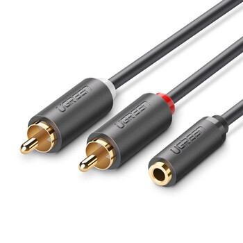 Ugreen Cable 3.5mm female - 2x RCA male Γκρι (10561) (UGR10561) Ugreen Cable 3.5mm female - 2x RCA male Γκρι (10561) (UGR10561)