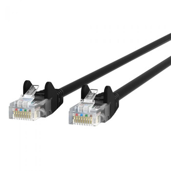 NETWORK CABLE, CAT5E, STP, RJ45M/M ,2M ,BLK ,PATCH ,SNAGLESS