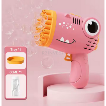 Αυτόματο Πιστόλι Σαπουνόφουσκες Δεινόσαυρος – 40 Θέσεων 16,7 x 15,5 cm Ροζ 5908222241445 SPM