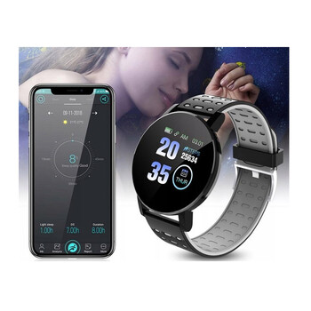 Smartwatch 119 Plus με Μετρητή Καρδιακών Παλμών Χρώματος Μαύρο - Λευκό SPM SB119-Black-White