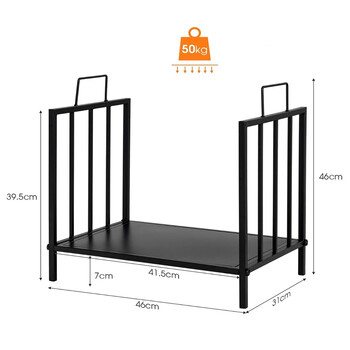 Costway Μεταλλική Ραφιέρα Καυσόξυλων 46x31x46cm Μαύρη - Αντοχή έως 50kg HV10306