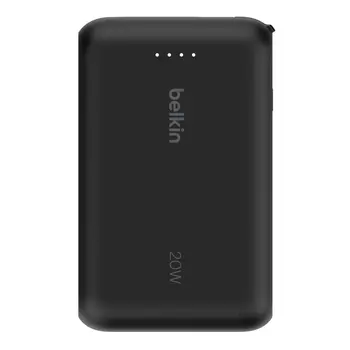 BOOSTCHARGE POWER BANK 10K, 20W PD with integrated USB-C Cable, Black