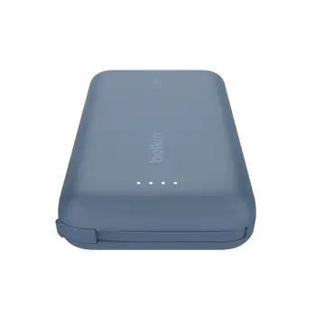 BOOSTCHARGE POWER BANK 10K, 20W PD with integrated USB-C Cable, Blue