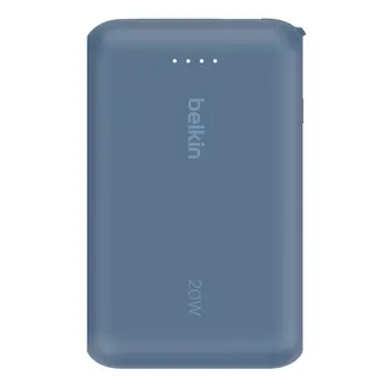 BOOSTCHARGE POWER BANK 10K, 20W PD with integrated USB-C Cable, Blue
