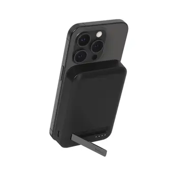 8K Qi2 15W, MAGNETIC WIRELESS POWER BANK + KICK STAND, BLACK