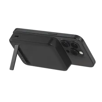 8K Qi2 15W, MAGNETIC WIRELESS POWER BANK + KICK STAND, BLACK