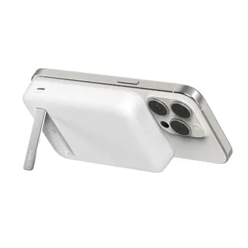 8K Qi2 15W, MAGNETIC WIRELESS POWER BANK + KICK STAND, WHITE