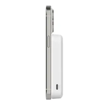 8K Qi2 15W, MAGNETIC WIRELESS POWER BANK + KICK STAND, WHITE
