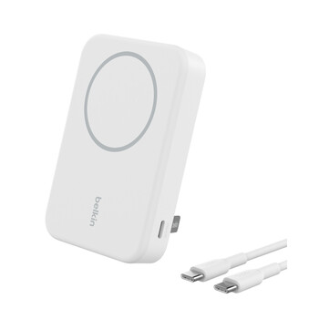 10K Qi2 15W, MAGNETIC WIRELESS POWER BANK + KICK STAND, WHITE