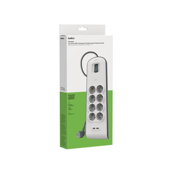 SURGE, 8 sockets, 900J, 2M, 2 USB-2.4A SHARED, updated version2