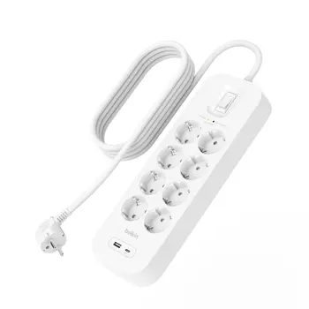 SURGE 8 sockets 900J, 18W, USB A + C