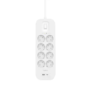 SURGE 8 sockets 900J, 18W, USB A + C