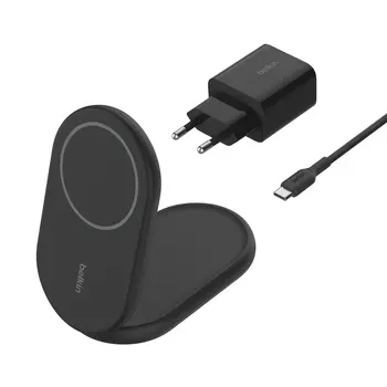 BOOST^CHARGE™ Qi2 15W Magnetic Foldable Wireless Charging Stand, Black