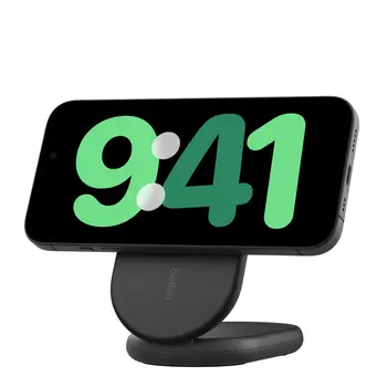 BOOST^CHARGE™ Qi2 15W Magnetic Foldable Wireless Charging Stand, Black