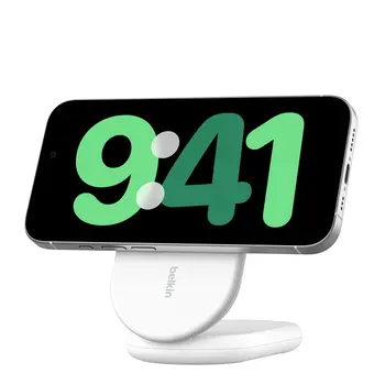 BOOST^CHARGE™ Qi2 15W Magnetic Foldable Wireless Charging Stand, White