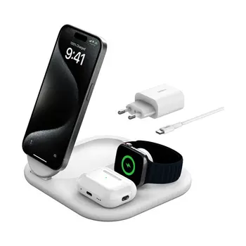 BOOST^CHARGE™ Qi2 3-IN-1 Magnetic Wireless Charging Stand, White