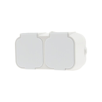 GEYER Πρίζα διπλή IP54 H2-B52GM-W λευκή GEYER Πρίζα διπλή IP54 H2-B52GM-W λευκή