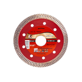 RAIDER Δίσκος κοπής διαμαντέ Turbo Super Thin (Gres) 115x2mm 162201 RAIDER Δίσκος κοπής διαμαντέ Turbo Super Thin (Gres) 115x2mm 162201