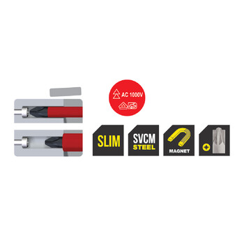 TOP MASTER Κατσαβίδι ηλεκτρολόγου VDE 1000V PZ/S1x80mm 220100 TOP MASTER Κατσαβίδι ηλεκτρολόγου VDE 1000V PZ/S1x80mm 220100