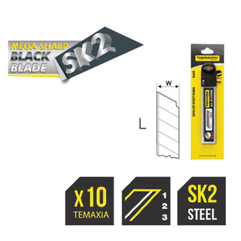 TOP MASTER Λάμες φαλτσέτας μαύρες 18x100x0.5mm SK2 10τεμ 370302 TOP MASTER Λάμες φαλτσέτας μαύρες 18x100x0.5mm SK2 10τεμ 370302
