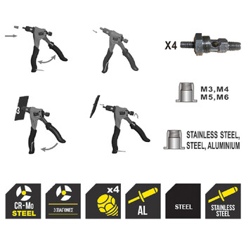 TOP MASTER Πριτσιναδόρος σπειρωμάτων 190mm 491100 TOP MASTER Πριτσιναδόρος σπειρωμάτων 190mm 491100