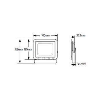 GEYER Προβολέας led μαύρος 30W 4000K 2550LM LPRM30C3 GEYER Προβολέας led μαύρος 30W 4000K 2550LM LPRM30C3