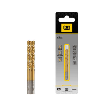 CAT Τρυπάνι τιτανίου HSS σετ:3τεμ 3x61mm DA02003 CAT Τρυπάνι τιτανίου HSS σετ:3τεμ 3x61mm DA02003