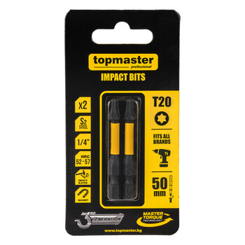 TOP MASTER Μύτη κατσαβιδιού Impact Torx με μέγεθος TX20 50mm συσκευασία 2τεμ. 338737 TOP MASTER Μύτη κατσαβιδιού Impact Torx με μέγεθος TX20 50mm συσκευασία 2τεμ. 338737