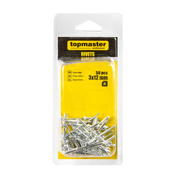 TOP MASTER Πριτσίνια αλουμινίου 50τεμ 3x12mm 511149 TOP MASTER Πριτσίνια αλουμινίου 50τεμ 3x12mm 511149
