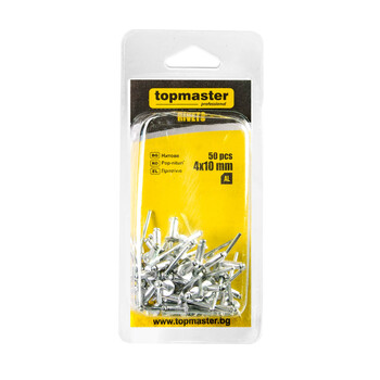 TOP MASTER Πριτσίνια αλουμινίου 40τεμ 4.8x25mm 511155 TOP MASTER Πριτσίνια αλουμινίου 40τεμ 4.8x25mm 511155