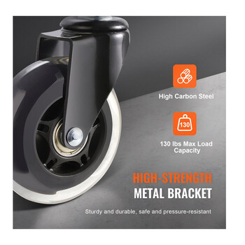 Σετ Περιστρεφόμενα Ροδάκια για Καρέκλα Γραφείου 76.2 mm 5 τμχ VEVOR BGLGJAZ3INCH1FZCLV0