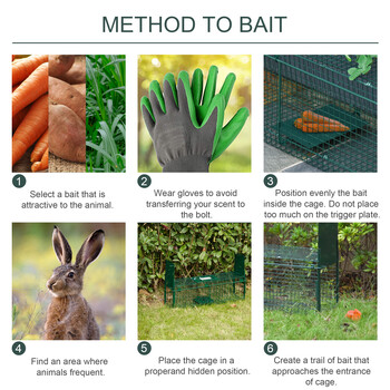 Κλουβί Outsunny Trap για Μικρά Ζωντανά Ζώα με Διπλή Πόρτα και Χερούλι, 60x18x20cm, Σκούρο Πράσινο AB0-017