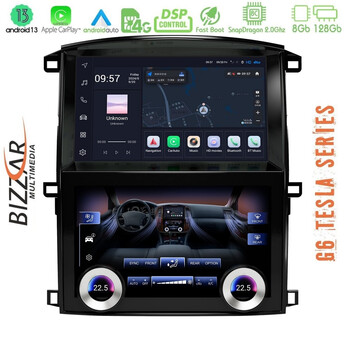 Bizzar Toyota Land Cruiser J100 Android 13 (8+128gb) Tesla Multimedia Station Double Screen 10" u-ts-Ty9001g