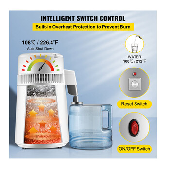 Αποστακτήρας Νερού 1.3 Lt/H με Δοχείο 4 Lt 750 W VEVOR HR-1ZLSJ000000001V2