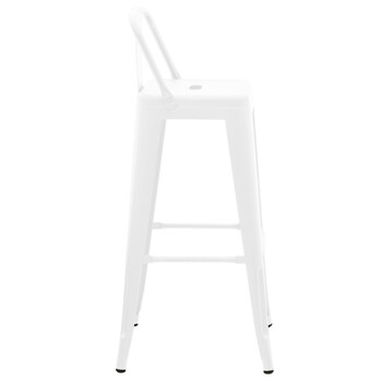Σκαμπό μπαρ με πλάτη Utopia pakoworld μέταλλο σε λευκή ματ απόχρωση 42x42x97εκ
