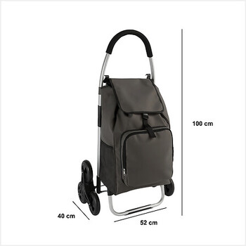 Καρότσι Αγορών με 6 Ροδάκια 52 x 40 x 100 cm Χακί 206781A 5Five Simply Smart