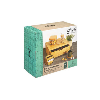Ξύλινος Διοργανωτής με 2 Συρτάρια για Κάψουλες Καφέ 34 x 34 x 14.5 cm 5Five Simply Smart 179601