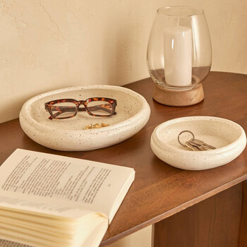 Atmosphera Σετ 2 Διακοσμητικών Δίσκων από Δολομίτη 211501