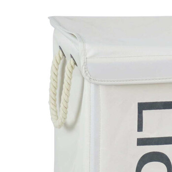 BAKAJI  Καλάθι Απλύτων 3 Θέσεων Πτυσσόμενο Υφασμάτινο με Ρόδες Κρεμ  02822740