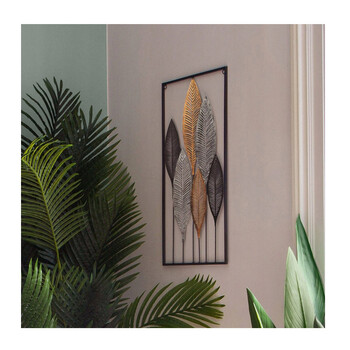 Ορθογώνιο Μεταλλικό Διακοσμητικό Τοίχου 37.3 x 2.5 x 64.7 cm Atmosphera 167009