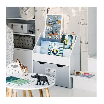 Ξύλινη Παιδική Βιβλιοθήκη 62.7 x 30 x 70 cm Χρώματος Γκρι Atmosphera 127221B Ξύλινη Παιδική Βιβλιοθήκη 62.7 x 30 x 70 cm Χρώματος Γκρι Atmosphera 127221B