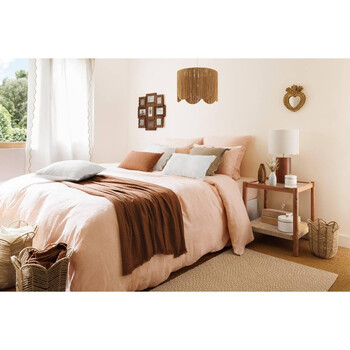 Atmosphera Διακοσμητικό Κεραμικό Βάζο Λευκό με Μπεζ Αποξηραμένα Λουλούδια 198137