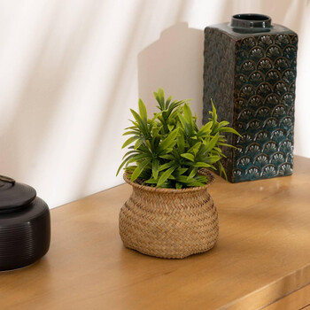 Atmosphera Τεχνητό Φυτό «Jiling» με Ψάθινη Επένδυση και Διακοσμητική Γλάστρα 196755