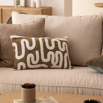 Atmosphera Μαξιλάρι Διακοσμητικό Μπεζ Μπουκλέ με Φερμουάρ (45x45) 204403B