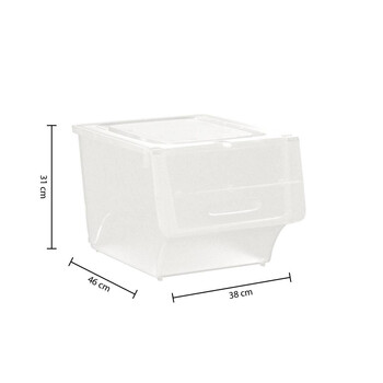 5FIVE Simply smart Πλαστικό Κουτί Αποθήκευσης 34Lt Στοιβαζόμενο, Λευκό 173616
