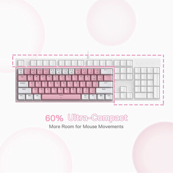 Gaming πληκτρολόγιο - Redragon K617 Fizz (Pink/White)