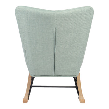 Κουνιστή πολυθρόνα Jianna pakoworld μέντα ύφασμα με πόδι σε φυσική απόχρωση 79x64x89εκ