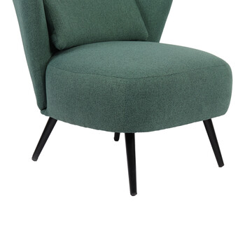 Πολυθρόνα Nagreta pakoworld πράσινο ύφασμα με μεταλλικό πόδι σε μαύρη απόχρωση 77x73x74εκ