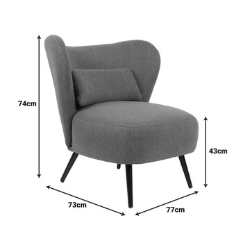 Πολυθρόνα Nagreta pakoworld κίτρινο ύφασμα με μεταλλικό πόδι σε μαύρη απόχρωση 77x73x74εκ