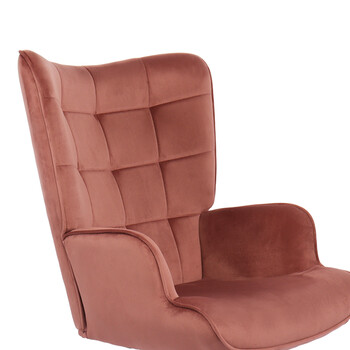 Πολυθρόνα-μπερζέρα Lobima pakoworld περιστρεφόμενη σάπιο μήλο βελούδο με βάση σε μαύρη απόχρωση 71x68x104εκ